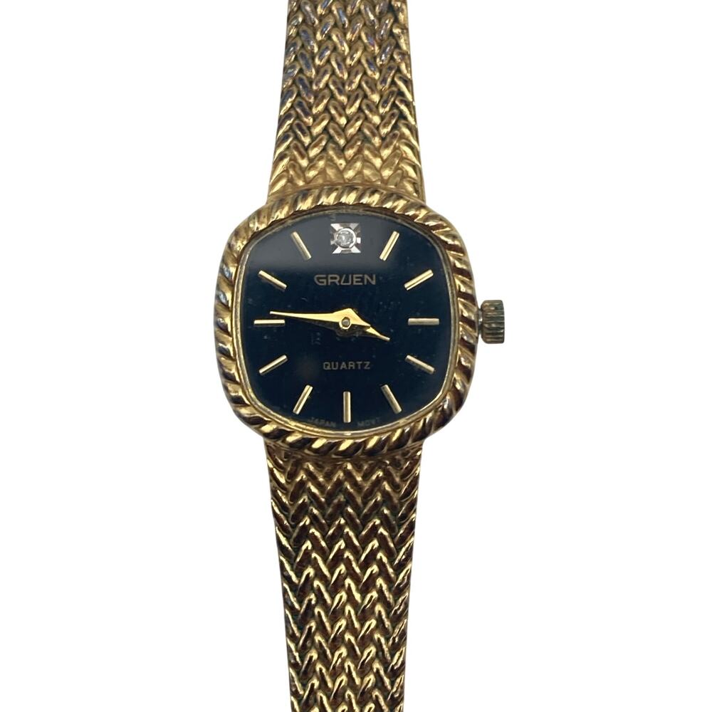 VTG Gruen Women's petite Dress Cocktail Watch 17mm - New Battery Adjustable Band